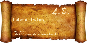 Lohner Dalma névjegykártya